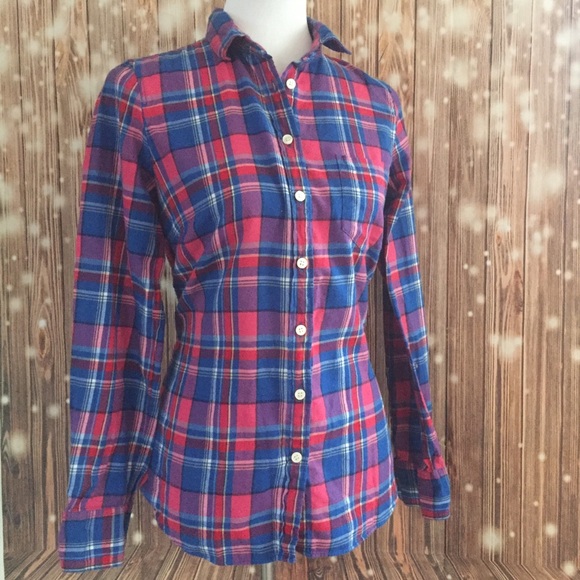 J. Crew Factory Tops - J. Crew Factory The Perfect Fit Flannel Shirt